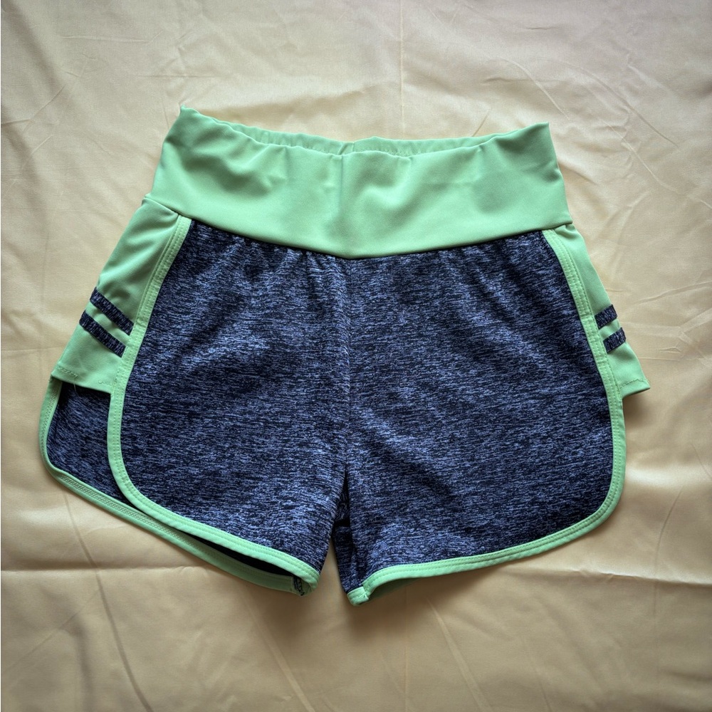 J VINI Green and Gray Women's Athletic Shorts